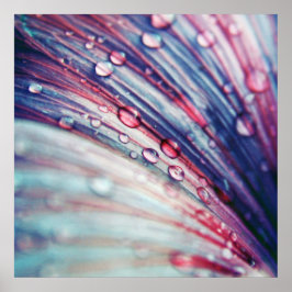 Vackra Elegantens Abstrakt Rosa Blå blommor Poster