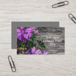 Vackra Eleganter Färgglösa Vilder Blommor Visitkort