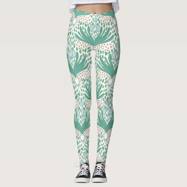 Vackra eleganter, feta snödroppar leggings (Framsida)