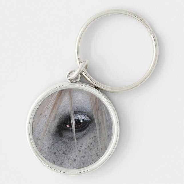 Vackra Equines Horse-älskare Gift Rund Silverfärgad Nyckelring (Framsidan)
