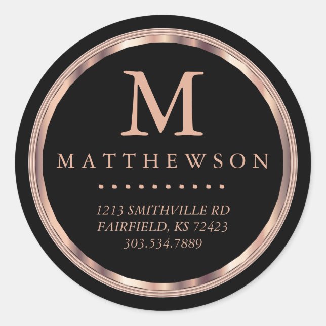 Vackra etiketter för Guld och svart Ro (Framsida)