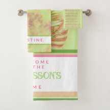 Vackra exotiska blommor på batik grönt anpassnings