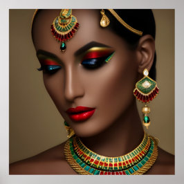 Vackra exotiska juveler från grönten guld poster