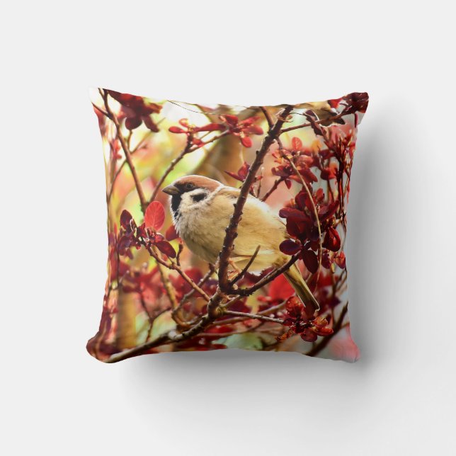 Vackra Fågel Pillow - naturen inspirerad till deko Kudde (Framsida)