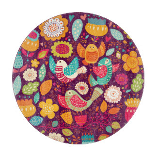 Vackra fåglar, blommor, konstnärligt poster