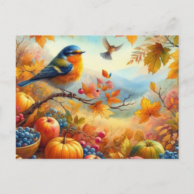 Vackra fåglar, sommarlandskap 7 vykort (Framsida)