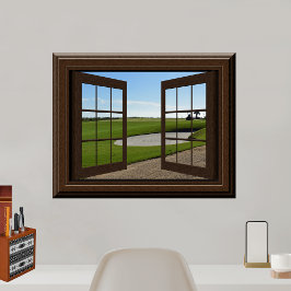 Vackra Fake Window View Golf Course Poster