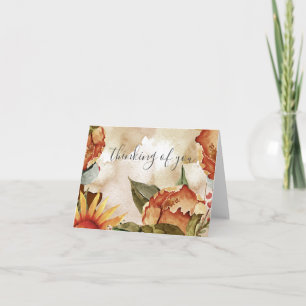 Vackra Fall Foliage & Flowers Tack Kort