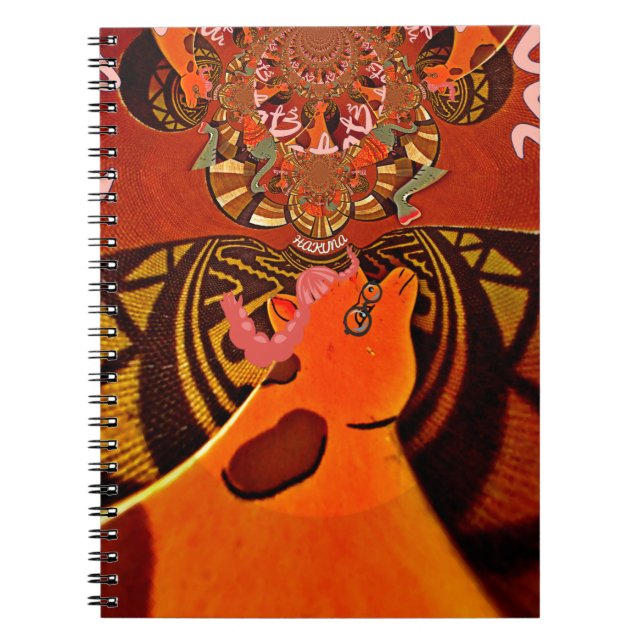 Vackra Fantastisk Giraffe kärlek safari-djur Anteckningsbok Med Spiral (Framsidan)