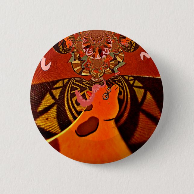 Vackra Fantastisk Giraffe kärlek safari-djur Knapp (Framsida)