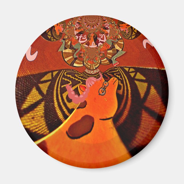 Vackra Fantastisk Giraffe kärlek safari-djur Magnet (Framsidan)