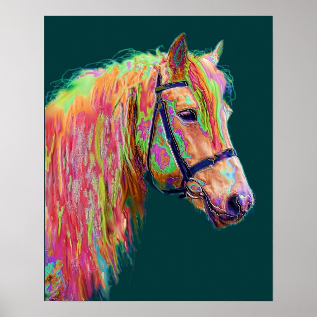 Vackra färg i Rainbow Highland Pony Poster (Framsidan)