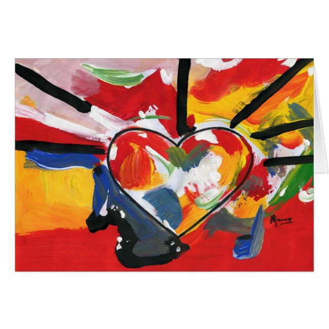 Vackra färgade hjärtkort OBS kort (Framsidan Horizontal)