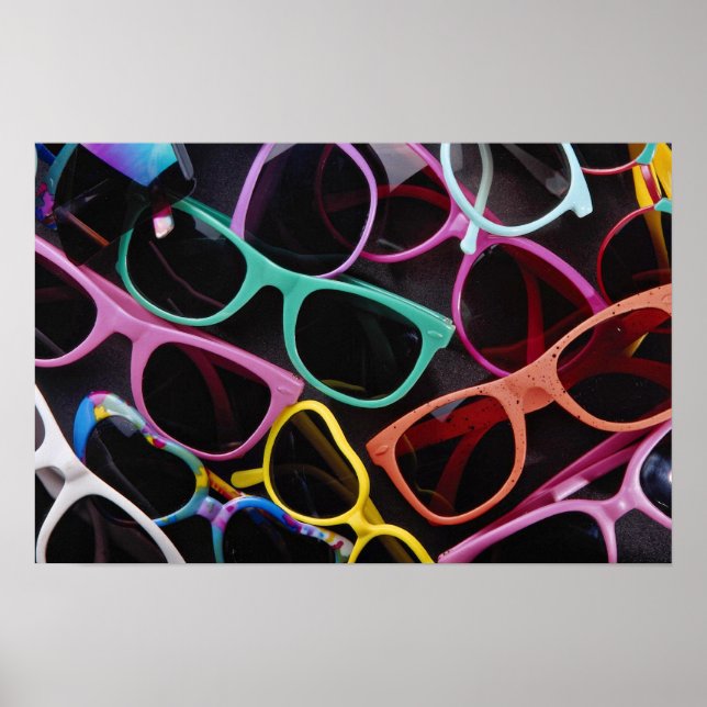 Vackra färgade solglasögon poster (Framsidan)