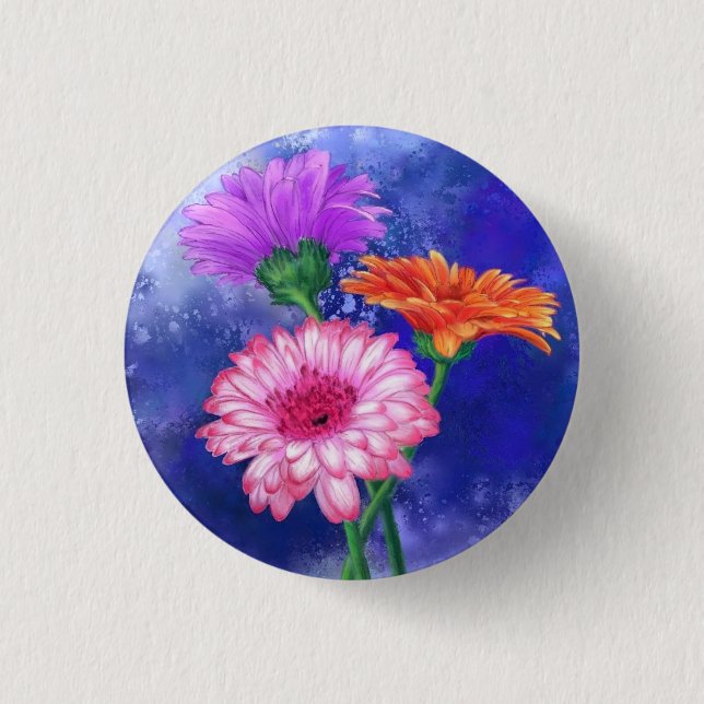 Vackra Färger Gerbera Tusenskönor Knapp (Framsida)