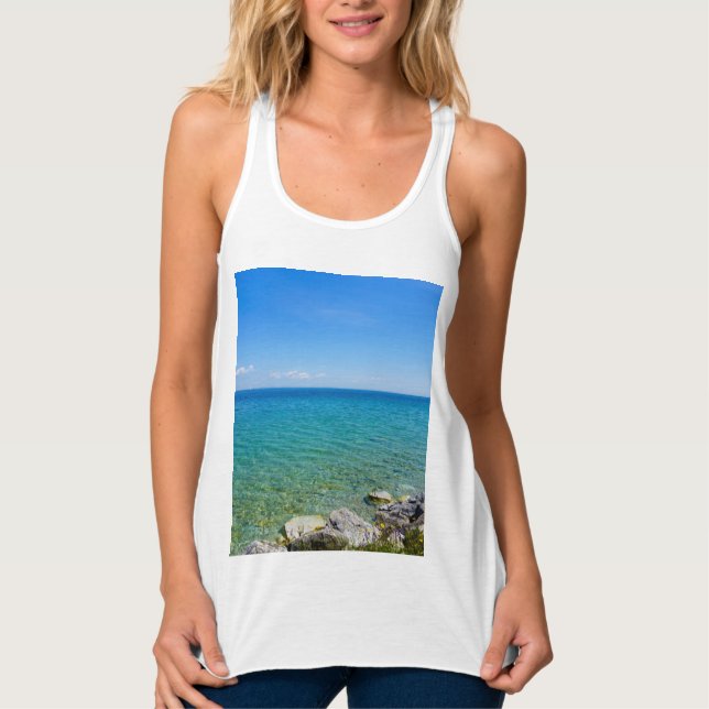 Vackra Färger Vid Lake Huron Tanktop Linne Med Racerback (Framsida)