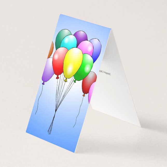 Vackra Färgglada Födelsedagsballonger Kort (Framsida)