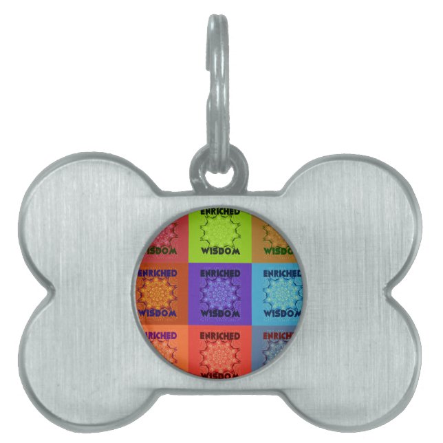 Vackra färgstarka fantastisk - berikad visdomspost namnbricka husdjur (Framsidan)