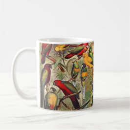 Vackra färgstarka Gröntar Tropiska fåglar Parrots Kaffemugg