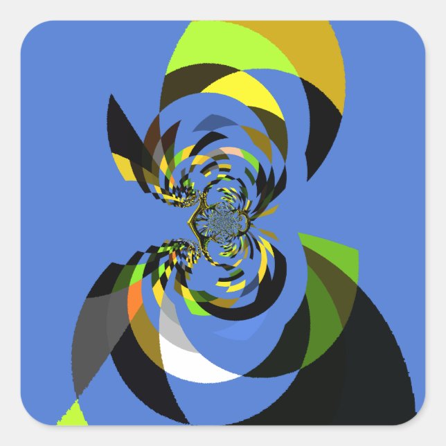 Vackra, färgstarka, honsilhuetter Illustrationer Fyrkantigt Klistermärke (Framsida)