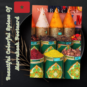 Vackra färgstarka kryddor av Marrakech Vykort