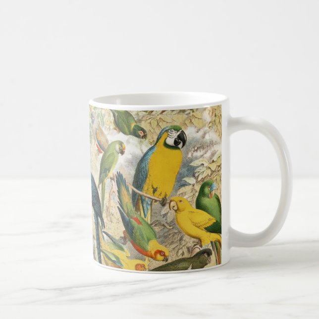Vackra färgstarka tropiska fågelreservat kaffemugg (Höger)