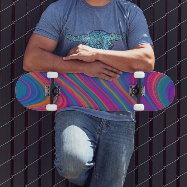 Vackra färgvirvlar mini skateboard bräda 18,5 cm (Utomhus 3)