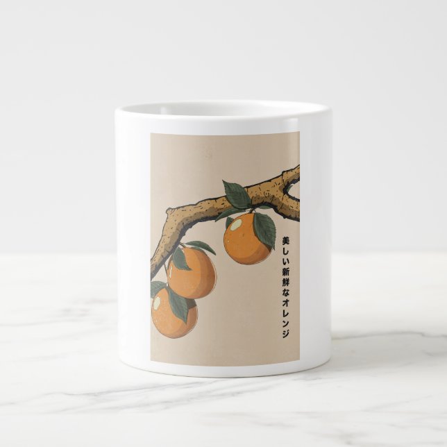 Vackra färska apelsiner jumbo mugg (Framsidan)