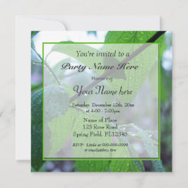 vackra färska vårgröna blad alla fester inbjudningar