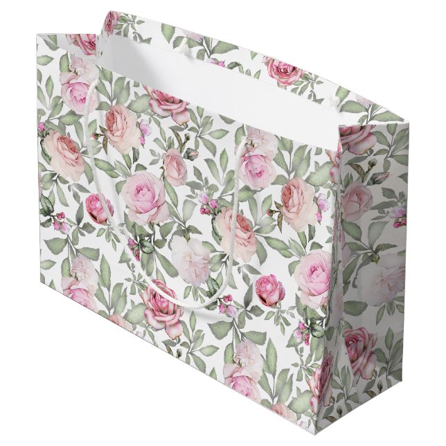 Vackra feminina blommiga akvarell rosa rosor (Baksidan Vinklad)