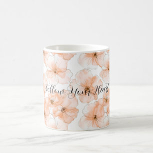Vackra ferskenblommor kaffemugg