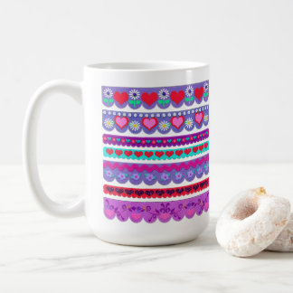 Vackra filtliknande valentinbordsgränser kaffemugg