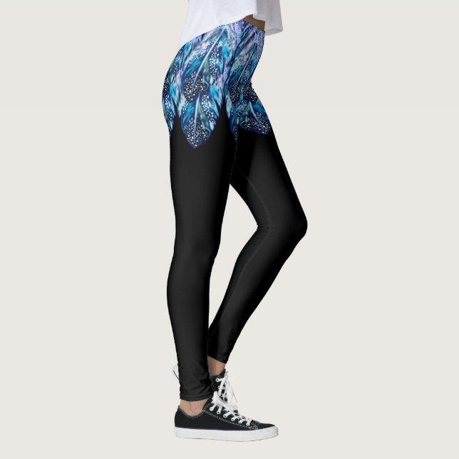 Vackra fjädrar Leggi Exotic Mini Skirt - svart Leggings (Höger)
