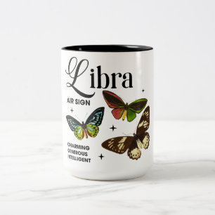 Vackra fjäril Zodiac Traits/Libra Två-Tonad Mugg