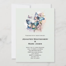 Vackra fjärilar och blommor bröllop