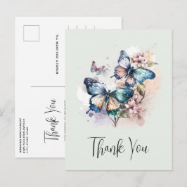 Vackra fjärilar och blommor tack vykort