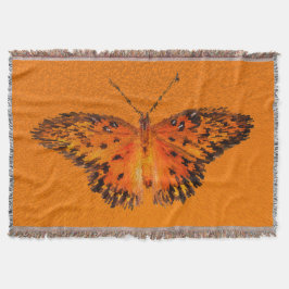 Vackra fjärilar vinge på orangens bakgrund filt