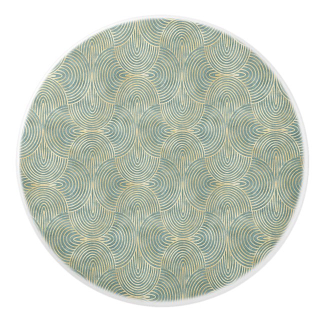 Vackra,fläkt,konsthund,mönster,grönt färg,gre knopp (Framsidan)