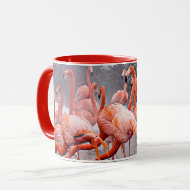 Vackra Flamingos Foto Kaffe  Mugg (Framsida vänster)