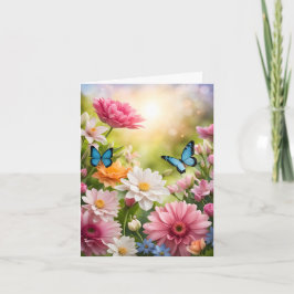 Vackra Flowers och Butterflies Mors dag Helgkort