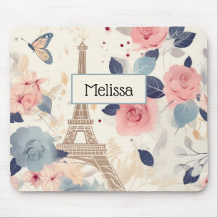 Vackra Flowers och Eiffel Torn Paris Musmatta