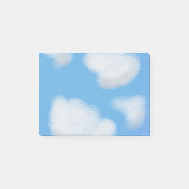 Vackra Fluffy White Cloud Post-it Notes Block (Framsida)