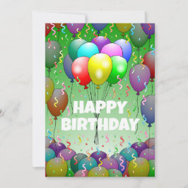 Vackra födelsedagsballonger och konfetti kort
