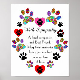 Vackra förluster av en Pet Hund Sympathy Poster