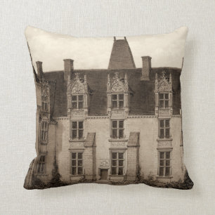 Vackra Fransken Chateau i Sepia Tones Kudde