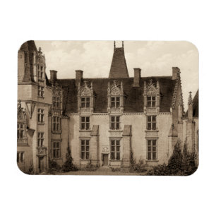 Vackra Fransken Chateau i Sepia Tones Magnet