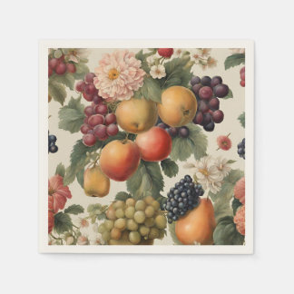 Vackra frukter och blommor i Fransk Stil Pappersservett