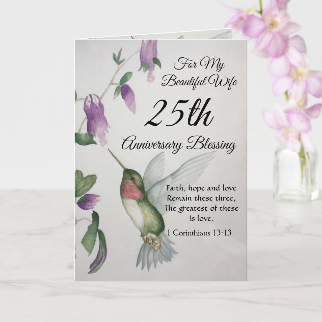 Vackra frun 25-årsjubileum Blessing Kort (Orkide)