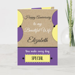 Vackra frun Årsdag lila rustik Kort