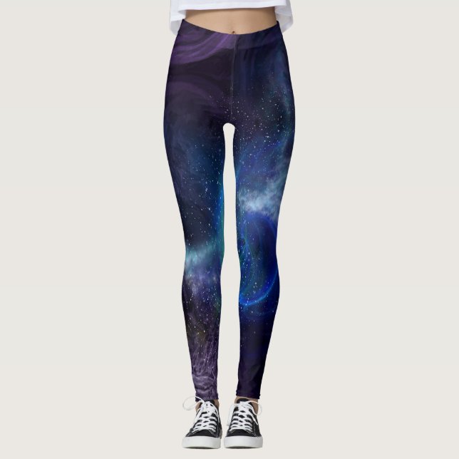 vackra galaxylegeringar från mönster leggings (Framsida)